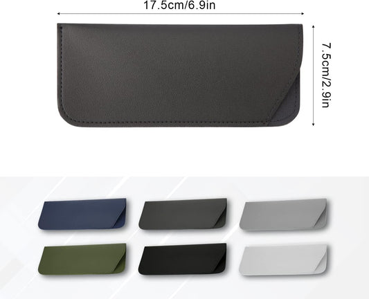 Soft Glasses Cases 7x3 Inch, 6pcs Leather Eyeglasses Case Portable Pouch Sunglasses for Women Men Adults Kids V1259-DP01-A-4941