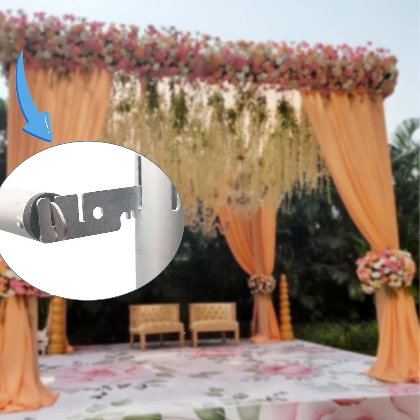 4Pcs 3 Inch Double Crossbar Hanger Backdrop for Pipe and Drape Stand - V1259-DP01-A-5070