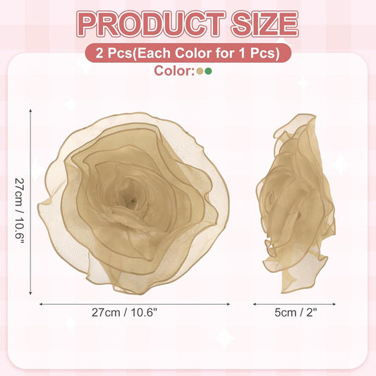 Large Satin Fabric Flower Brooch for Women Organza Elegant Floral Pins Brooches Wedding Dance Party Clothes V1259-DP01-A-5271