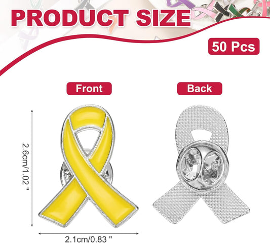 Ribbon Pins, Awareness Pins with Secure Clutch Back Enamel Lapel Brooch for Public Charity Support Fundraiser V1259-DP01-A-5275
