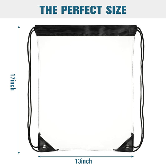 15 Pieces PVC Clear Drawstring Bag Small Waterproof Plastic Backpack For Stadiums Sporting Events (Black) V1259-DP01-A-5507