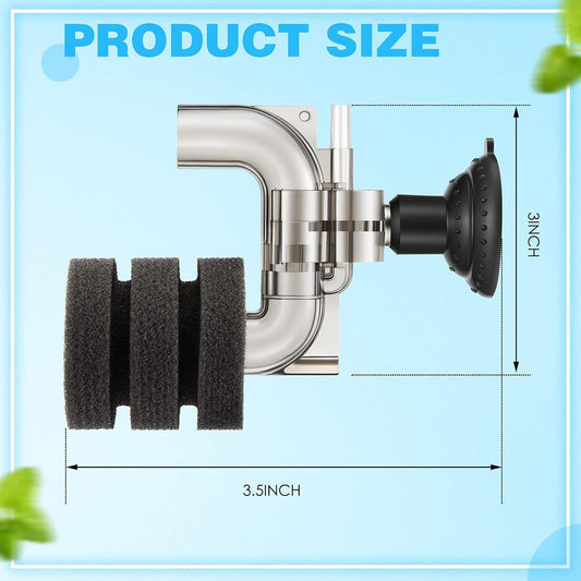2 Pieces Mini Aquarium Single Sponge Filter Submersible Foam Quiet for Small Fish Tank 0.5-5 Gallon Fixed V1259-DP01-A-5564