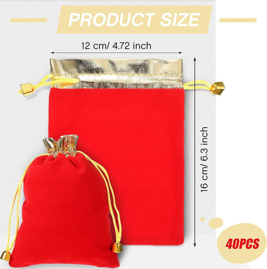 50 Pieces Velvet Bags Soft Jewelry Pouch with Drawstrings Velour Packaging Drawstring Present Bag for Candy V1259-DP01-A-5600