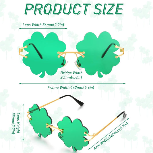 4 Pairs St. Patrick's Day Glasses Accessories Irish Shamrock Sunglasses Decor Party Favors Supplies V1259-DP01-A-5730