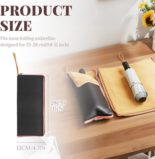 Waterproof Umbrella Storage Bag Multi-Functional Water-Absorbing Cover with Hanging Strap, Portable Wet V1259-DP01-A-597