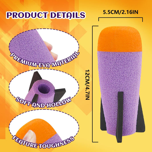 Missile Filled Foam Rocket Launcher Compatible for Nerf N-Strike Elite Series 10pcs,purple V1259-DP01-A-623