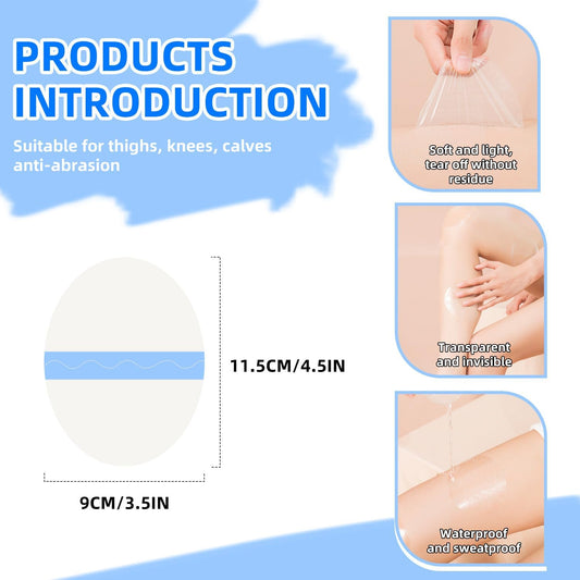 10 Pcs PU Transparent Anti-Chafing Thigh Patches, Waterproof Film Invisible Adhesive Sticker for Thigh, Knee, V1259-DP01-A-649