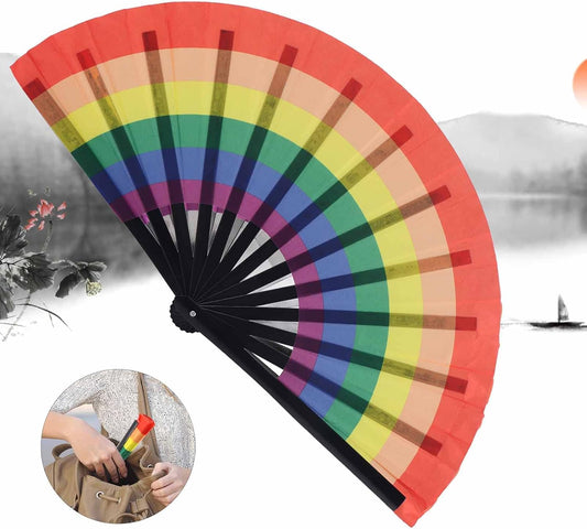 Hand Held Fan For Women Foldable,Chinese Vintage Silk Folding Fans,Large Fan,Chinese Tai Chi Fan,Portable V1259-DP01-A-733