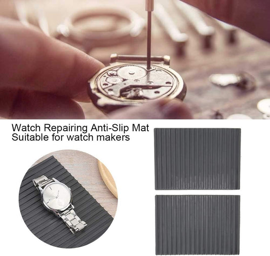 Small Soldering Mat 2pcs, Rubber Repair Work 4.1x5.6in Heat Resistant Antislip Station Pad Watch Tools V1259-DP01-A-789