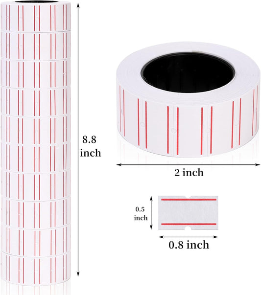 30000 Pcs Price Gun Labels Paper, 60 Rolls Pricemarker Label Stickers Fit Most of Tag Machines(Mx-5500, V1259-DP01-A-879
