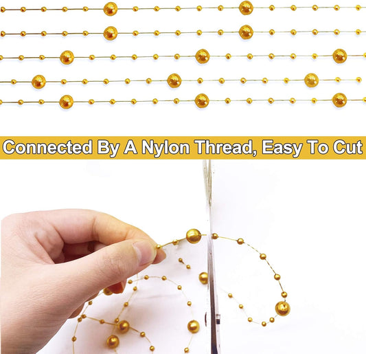 Artificial pearl beads chain - Pearl beads - Suitable for light blue weddings, bridal bouquets, DIY crafts, V1259-DP01-BO-115