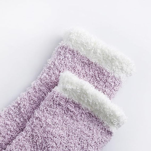 Non-slip socks - Coral fleece socks - with grip - lint-free - suitable for ladies - 4 pairs - gift V1259-DP01-BO-132