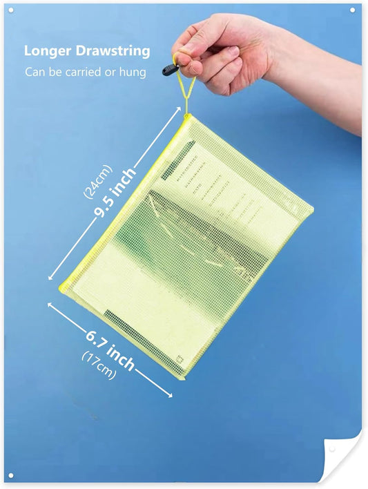 A5 Plastic Wallet Map Zip Closure Document Bag Files Zip Closure for Office Home School Supplies 5 Pieces V1259-DP01-BO-172
