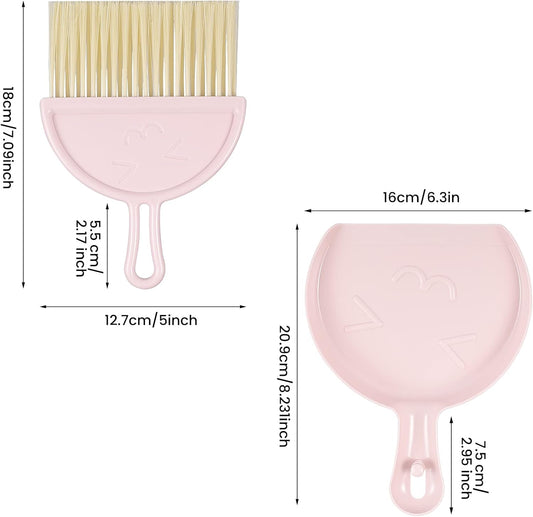 Mini dustpan and brush - pink set of brush and dustpan - portable combination of cleaning brush and dustpan - V1259-DP01-BO-188