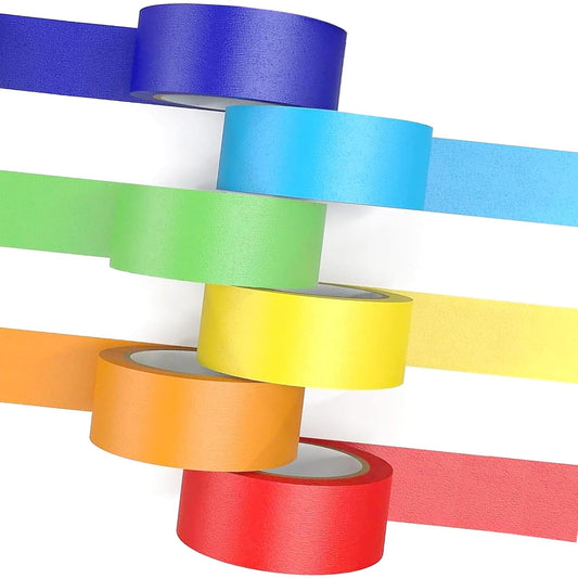 6 rolls of coloured sticky tape - removable coloured tape (1 cm * 13 m) - coloured tape suitable for office V1259-DP01-BO-228