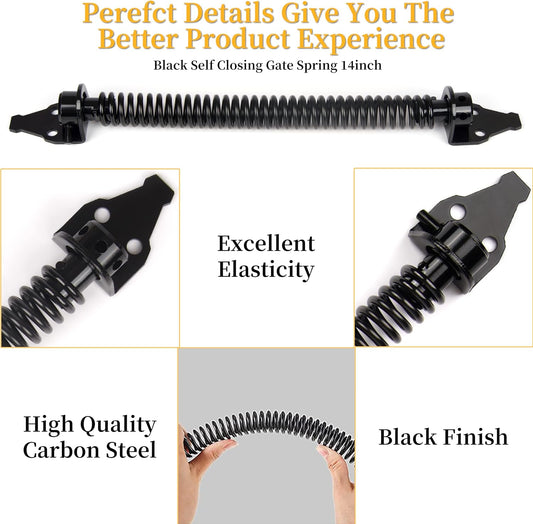 14 inch automatically closing gate spring hardware Adjustable metal spring closer for light to heavy wooden V1259-DP01-BO-241