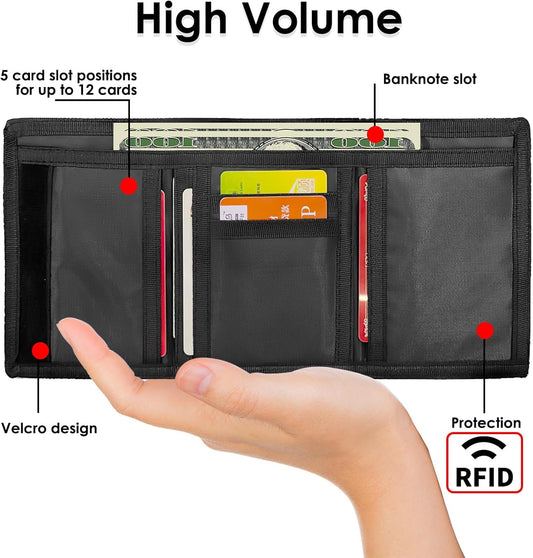Heren Slim Wallet UK Simple Lightweight Compact RFID Blocking Soft Secure Credit Card Holder for 6 Cards and V1259-DP01-BO-262