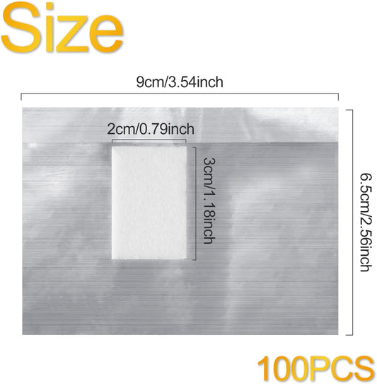 100 foil nail stickers, foil for gel nails, nail foil remover with pre-installed lint-free cotton pads for V1259-DP01-BO-299