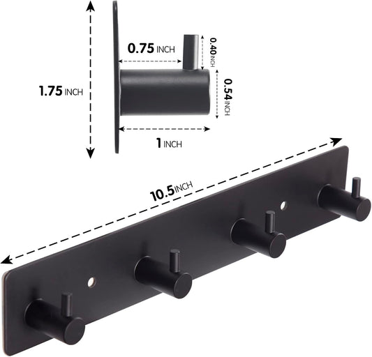 Black self-adhesive towel hooks - Bathroom on the wall - No drilling required - Specifically for shower areas V1259-DP01-BO-433