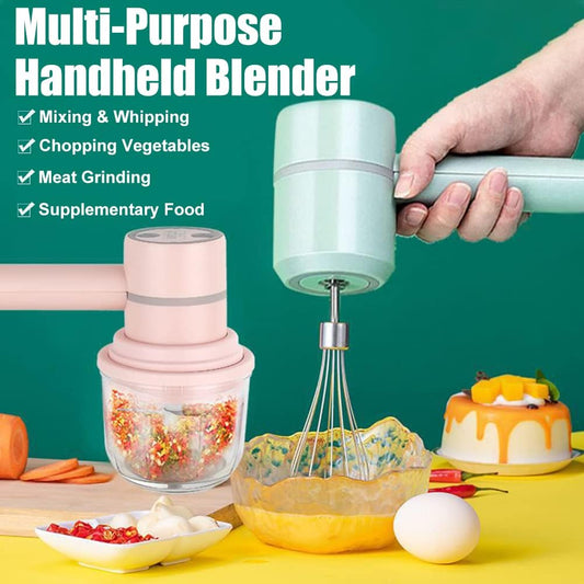 Handheld cordless electric blender - comes with 3 accessories - portable multi-functional food blender - can V1259-DP01-BO-474