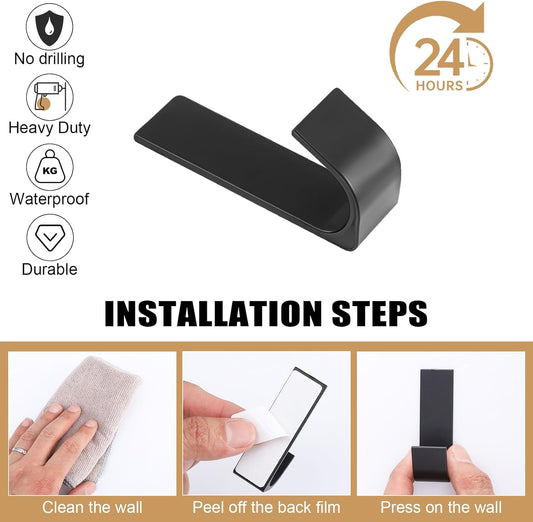 Strong adhesive hooks - 6 pack - suitable for hanging coats, bathrobes, towels and other items. Can also be V1259-DP01-BO-528