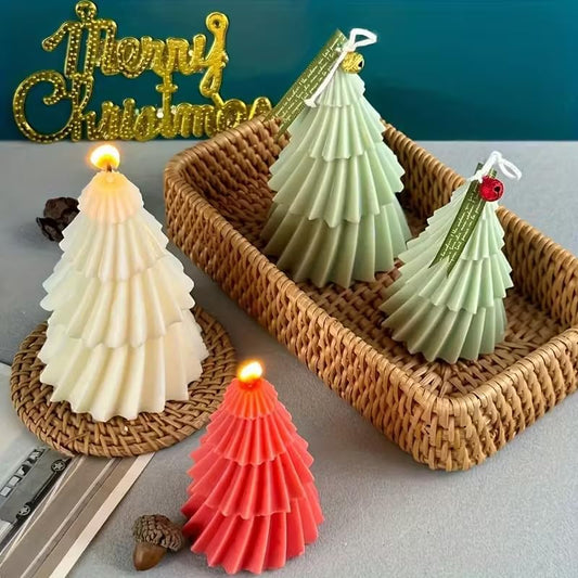 Set of two silicone Christmas tree candle molds - Christmas candle mold - DIY 3D silicone mold - silicone V1259-DP01-BO-598