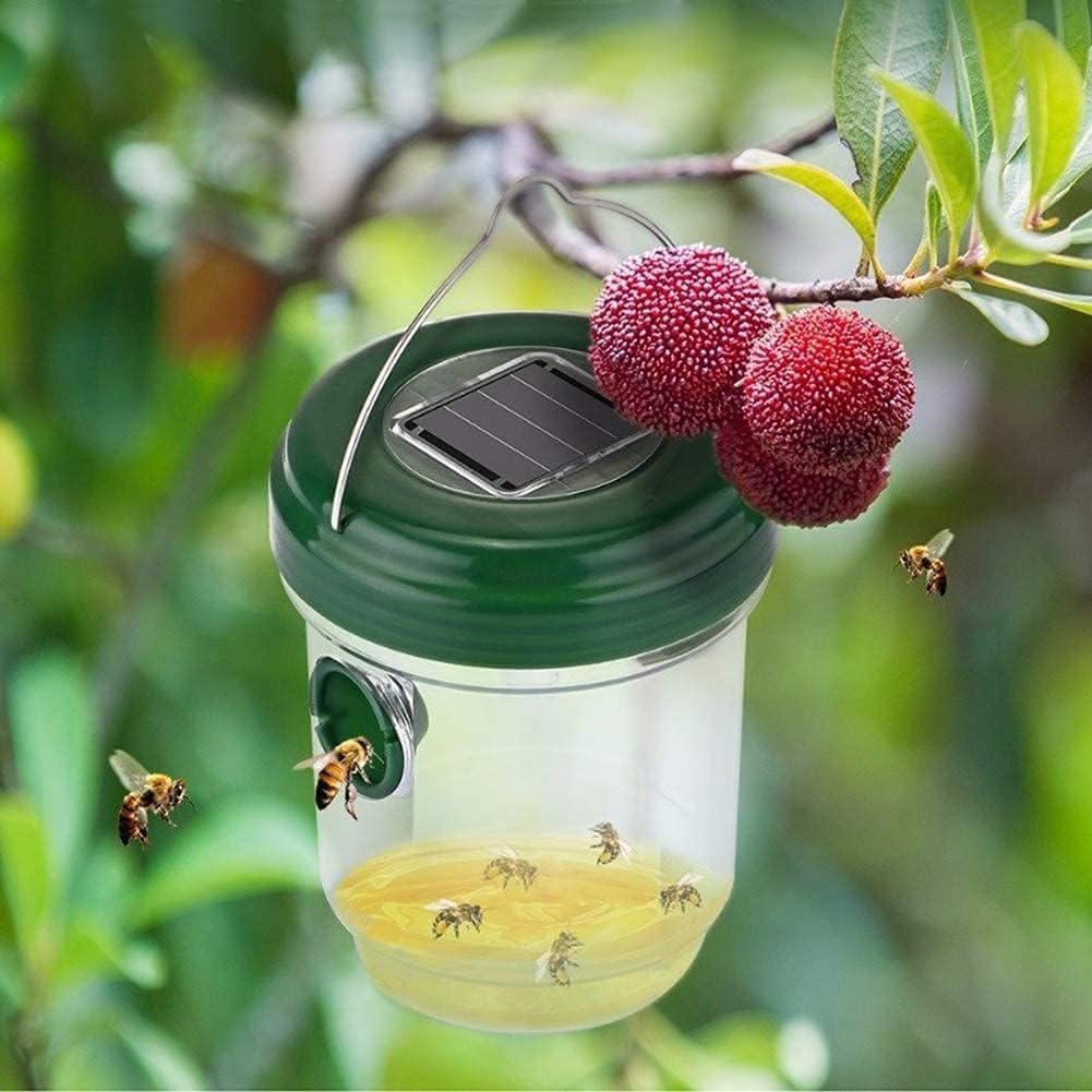 2-pack solar-powered wasp traps - Hanging wasp traps for outdoors - Suitable for wasps, hornets, bumblebees, V1259-DP01-BO-628