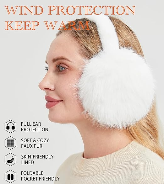 Unisex winter earmuffs - Foldable fleece earmuffs - Warm earmuffs - Earmuffs for cold weather - Cold V1259-DP01-BO-644