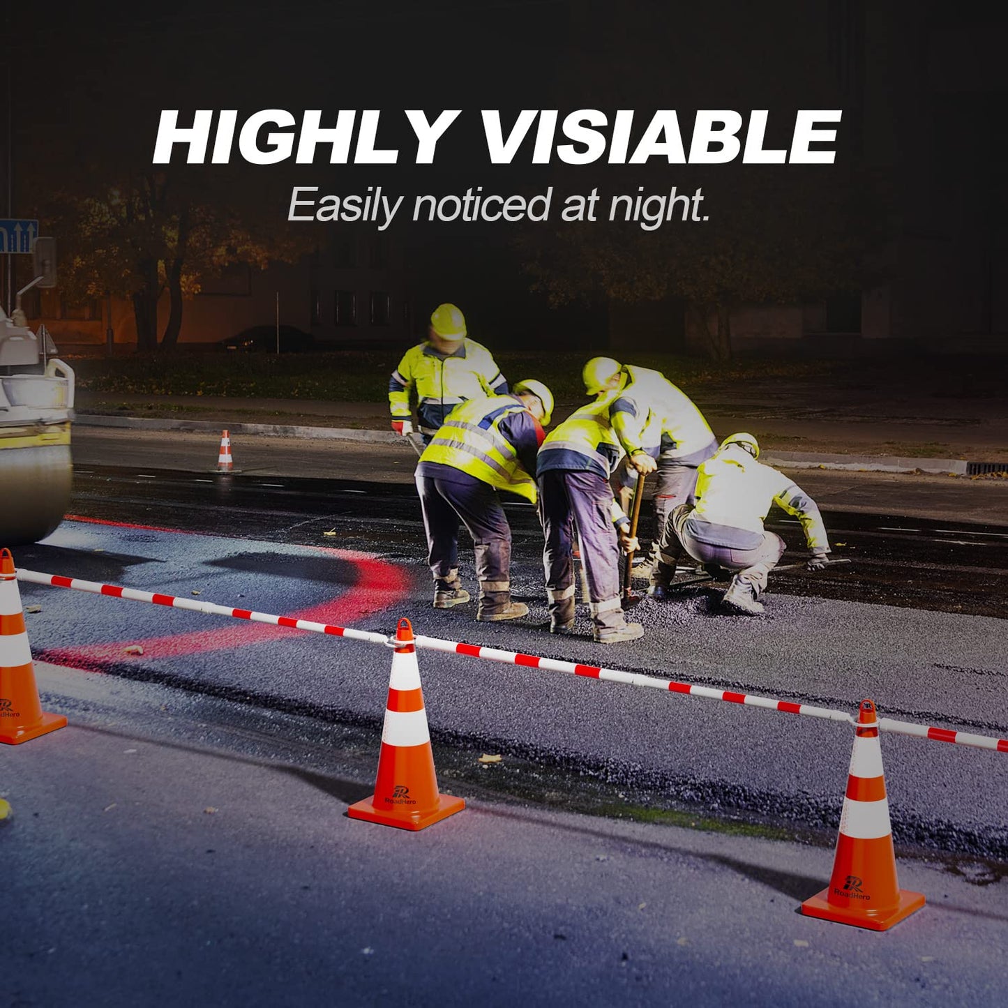Telescopic pole - 1-pack 4' to 6.9' telescopic cone pole - for parking areas - retractable barrier for V1259-DP01-BO-7