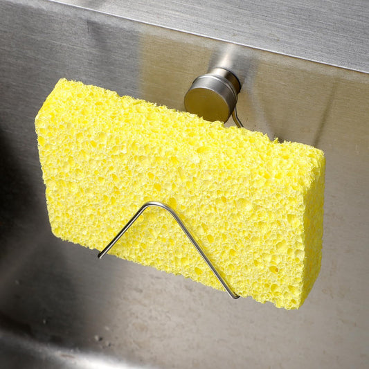 Sponge Holder - Stainless Steel - Magnetic - Kitchen Sink Sponge Drying Rack - 1 piece - Easy to install - No V1259-DP01-BO-75