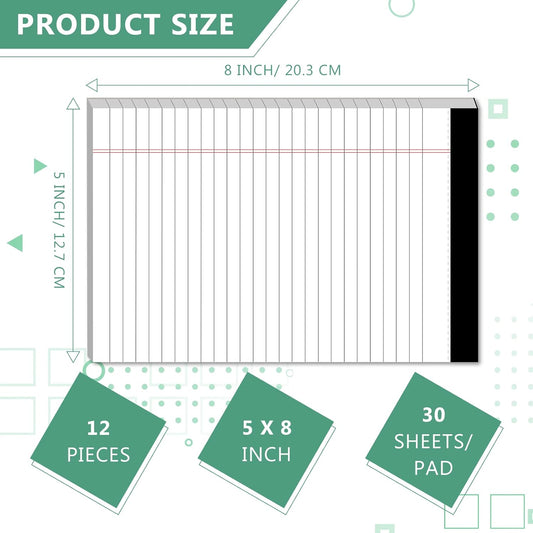 Notebooks - Notebooks - 5x8 inch - Notepads - 6-pack - for work, study, daily notes, checklists, lined V1259-DP01-BO-81