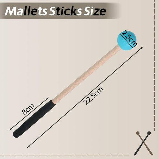 Biaungdo 2 Pack 8.7 Inch Glockenspiel Mallets, Rubber Xylophone Mallets Bell Stick Percussion with Wood V1259-DP01-D-106