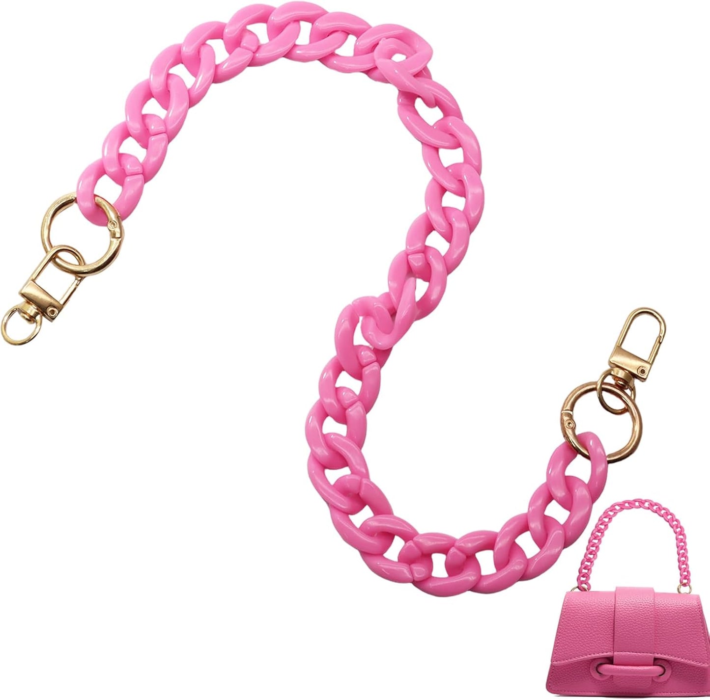 Biaungdo Acrylic Purse Chain Strap, Luxury Acrylic Handbag Strap Replacement, Short Purse Chain Handles V1259-DP01-D-114