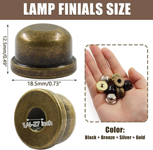 Biaungdo 8 Pack Metal Lamp Finial Cap Knob, Lamp Shade Screw Cap Top Lamps Decoration for Lamps Shade Holder, V1259-DP01-D-125