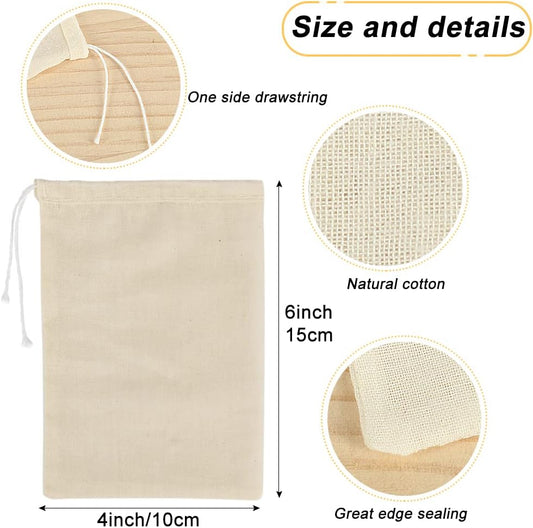 YQL Spice Bags for Cooking,30PCS 4x6 Inch Muslin Bags with Drawstring Tea Filter Bags Cheesecloth Bags for V1259-DP01-D-134