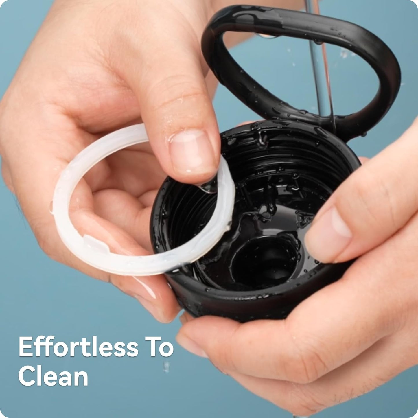 Gasket Replacement Three Finger Water Bottle Spout Lid ONLY, 4 Pack Silicone Sealing O Rings, Leak Proof & V1259-DP01-D-157