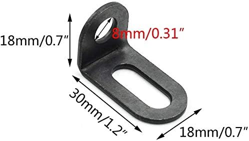 Biaungdo 18x18x30mm/0.7"x0.7"x1.2" Adjustable Right Angle Brackets L-shape Corner Brace Support Black- (15 V1259-DP01-D-16