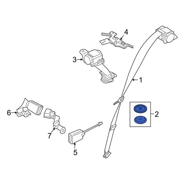 Rexka 2 Sets Front Top & Bottom Buttons Seat Belt Buckle Stop for BMW Mini 72111950829 72111917406 V1259-DP01-D-172