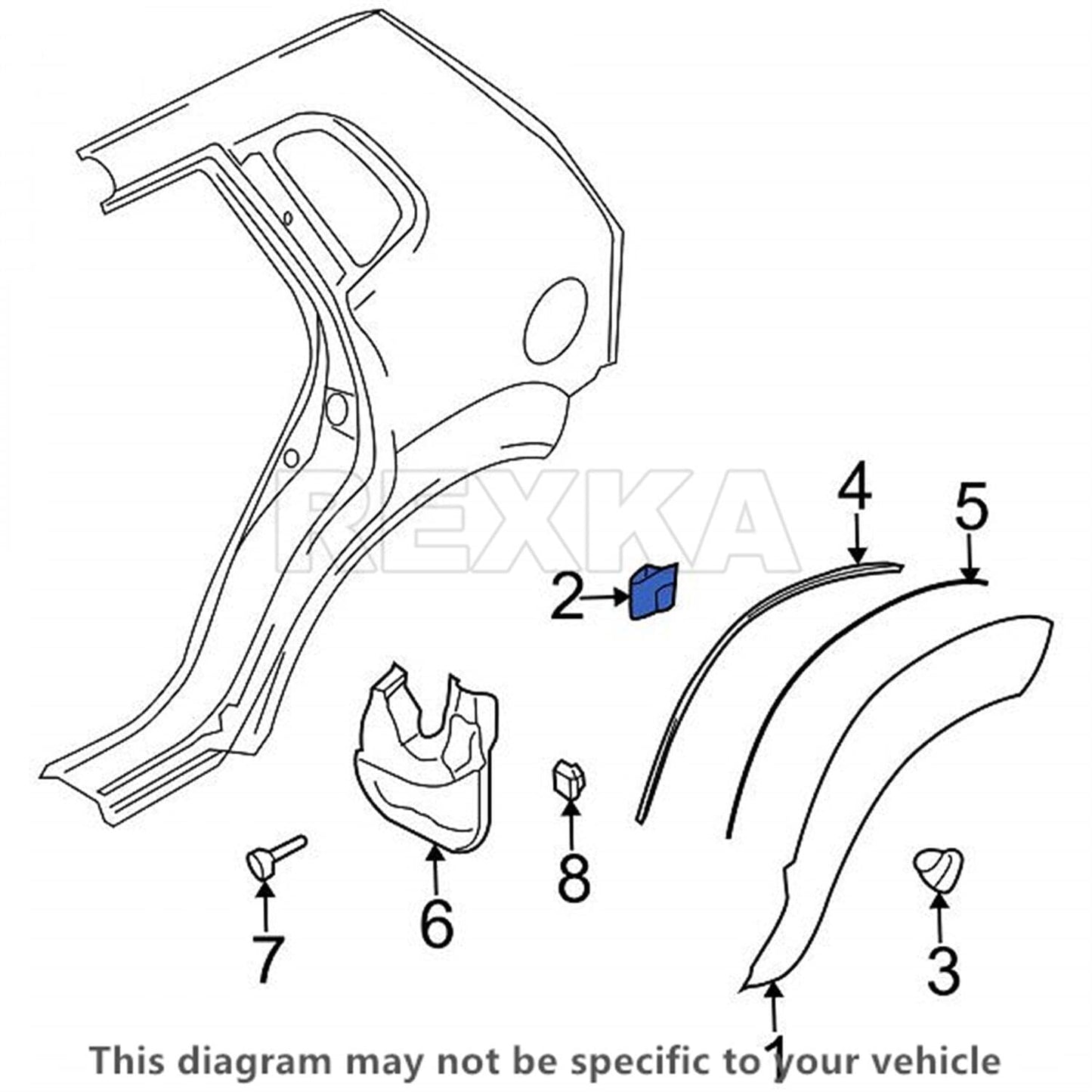 Rexka 10pcs Rocker Molding Clip for Hyundai Kia 87756-2E000 V1259-DP01-D-196