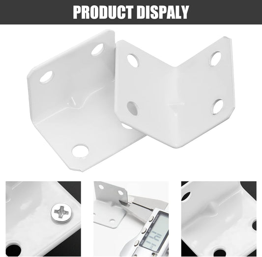 Biaungdo 12 Pcs White Metal Corner Brace, 26 x 26 x 32mm L Shape Shelf Bracket, 90 Degree Right Angle L V1259-DP01-D-22