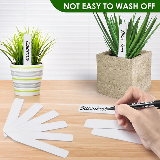 Plant Labels 120PCS, Outdoor Waterproo Garden Markers, Plastic Nursery Seed Plant Tags with Bonus a Permanent V1259-DP01-D-245