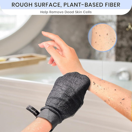 Korean Exoliating Mitt or Remove Dead Skin. 2 Pack 100% Viscose Kessa Deep Exoliating Gloves or Body Scrub, V1259-DP01-D-270
