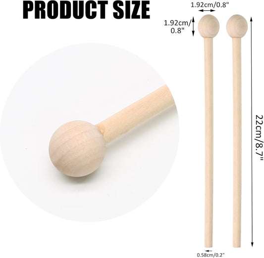 Biaungdo 4 Pack 8.7" Wood Mallets Percussion Sticks, Xylophone Mallets Sticks Glockenspiel Mallets Sticks for V1259-DP01-D-52