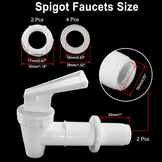Biaungdo Replacement Water Cooler Faucet Bottle Jug, 2 Sets BPA-Free Plastic Water Spigot Spout Beverage V1259-DP01-D-7