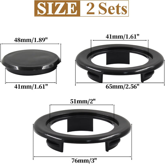 Biaungdo 2 Sets 3 Inch Outdoor Patio Table Umbrella Hole Ring and Cap Set, Standard Size Garden Beach Tablet V1259-DP01-D-84