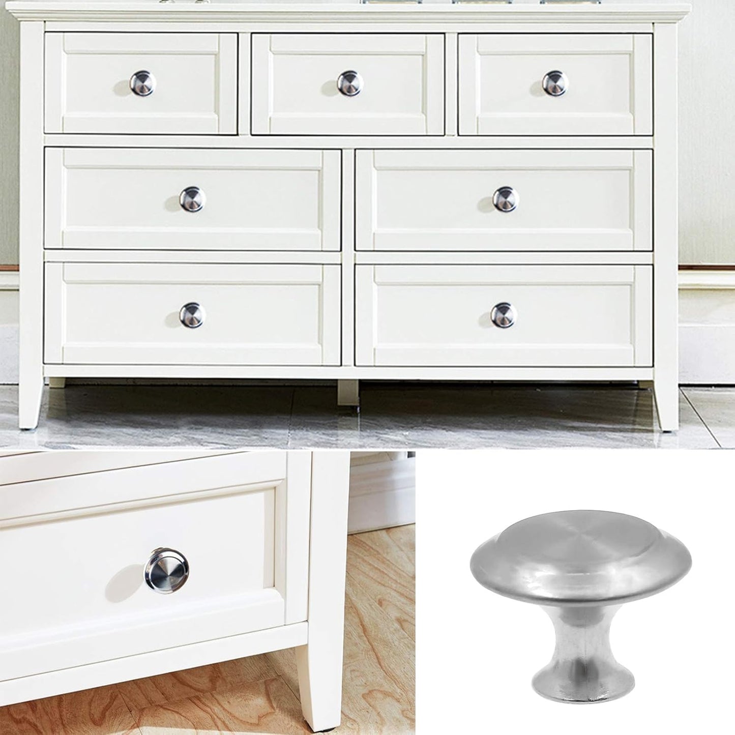 Biaungdo 15 Pack 1Inch Flat Black Kitchen Cabinet Knobs Drawer Dresser Handles Knobs, Round Drawer Handles V1259-DP01-D-91