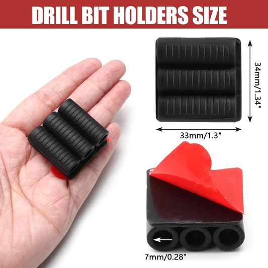 Biaungdo Drill Bit Holder, 3 Pack Adhesive Drill Bit Sleeve Organizer, High Strength Bit Holder for Impact V1259-DP01-D-92