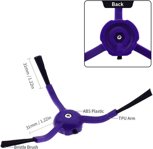 Replacement Side Brushes Compatible with euy RoboVac X8, X8 Hybrid, Robot Vacuum and Mop Cleaners Spare Parts V1259-DP01-E-301