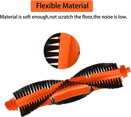 Replacement Spare Parts or WYZE Robot Vacuum Cleaner WVCR200S Accessories, 1 Main Roller Brush,4 Side V1259-DP01-E-353