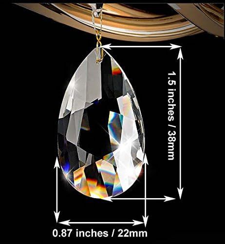 20Pcs Chandelier Crystals, Clear Teardrop Crystal Chandelier Pendants Parts Beads, Hanging Crystals or V1259-DP01-E-388